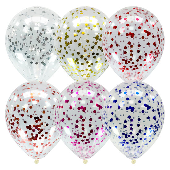 Balons ar konfeti un hēliju, 1 gab, 30cm