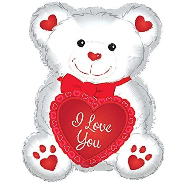 I Love You White Teddy Bear #528