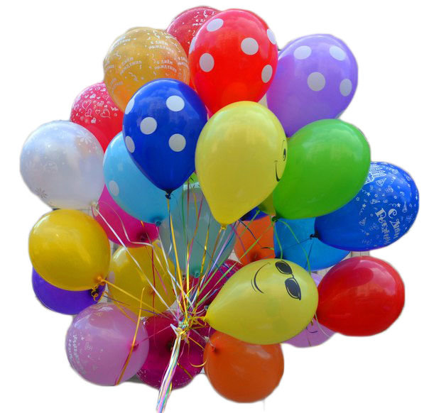Helium balloon with print 12"(30cm) 1 pc.